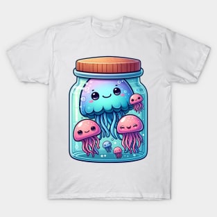 Cute Jellyfish in a Jar Illustration T-Shirt